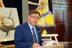 Vernissage Retrospektive Lore Weiler "Mein Weg", Bezirksrat Thomas Nagel, Foto: Charlotte Moser