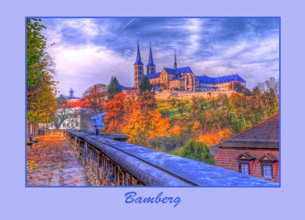 Bambergpostkarte Michelsberg blau_vor_kl, Autor: Charlotte Moser