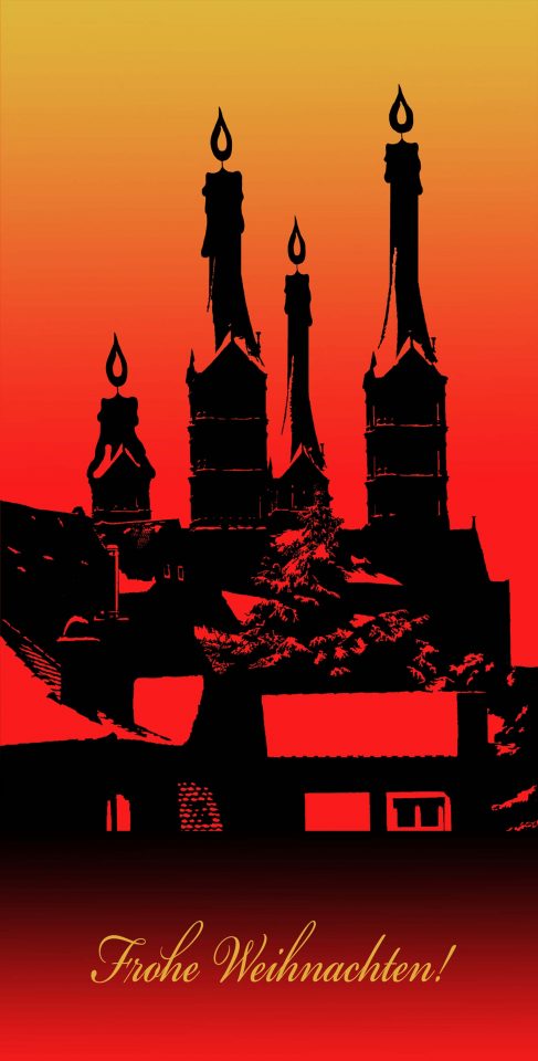 Weihnachtsposkarte Bamberg Dom, Autor: Charlotte Moser